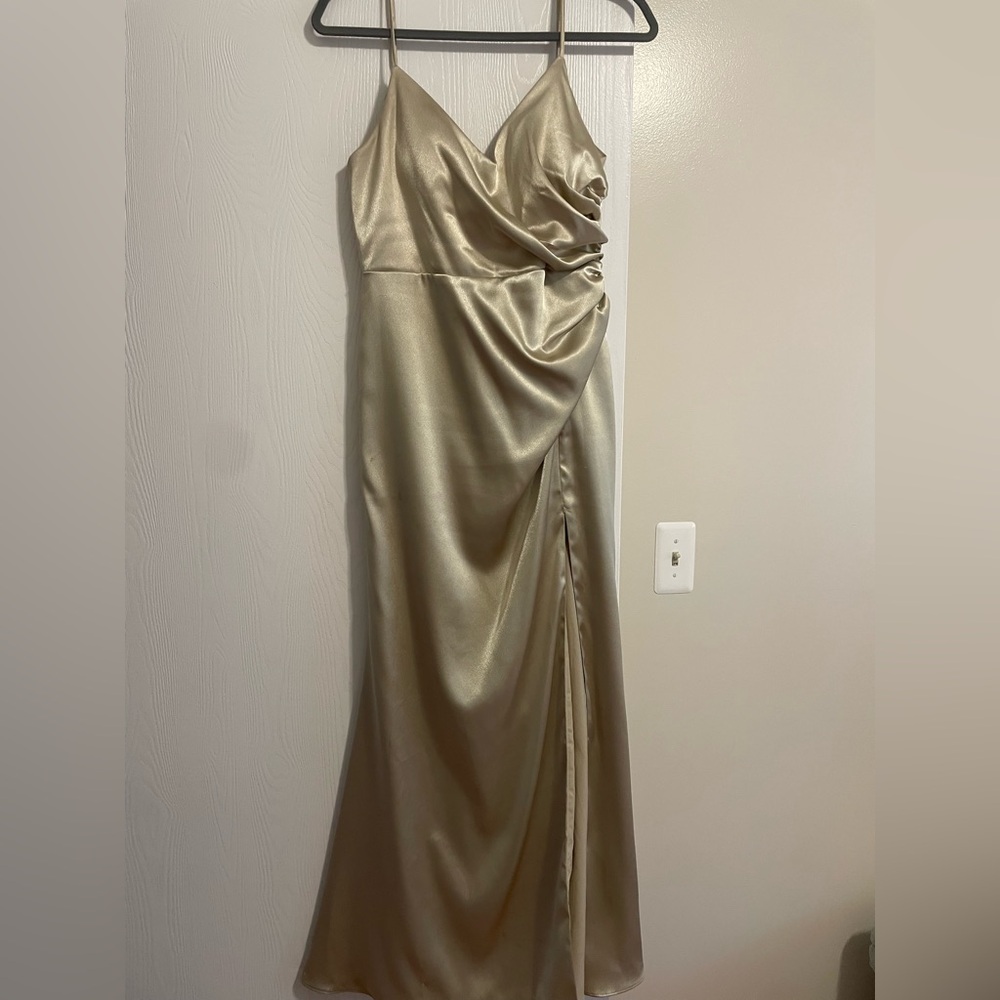 Birdy Grey One Shoulder Gold Dress